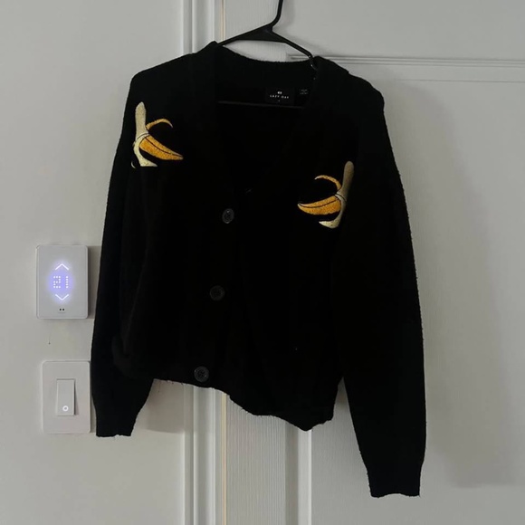 Lazy Oaf Peeling Fine Cardigan Banana Sweater S - Picture 1 of 6